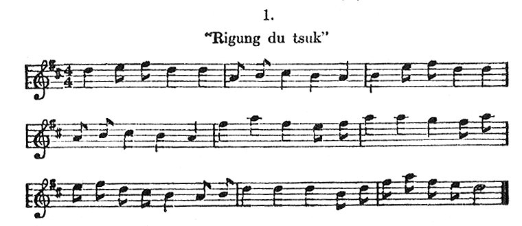 Musical notation: Rigung du tsuk