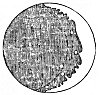 FIGURE 39. <i>The first drawing of the Moon</i>, by Galileo, 1610.<br> (From <i>The Discovery of a World in the Moone</i>; John Wilkins, 1638.)