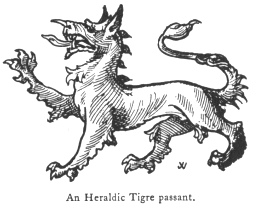 An Heraldic Tigre passant.