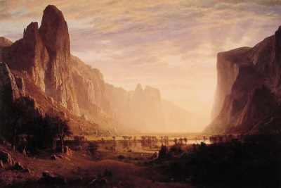 Albert Bierstadt; Looking Down Yosemite [1895] (Public Domain Image)