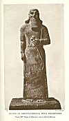 STATUE OF ASHUR-NATSIR-PAL, WITH INSCRIPTIONS<br> <i>From S.W. Palace of Nimroud: now in British Museum</i>.<br> Photo. Mansell
