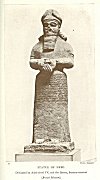 STATUE OF NEBO<br> Dedicated by Adad-nirari IV, and the Queen, Sammu-rammat<br> (<i>British Museum</i>)<br> Photo. Mansell