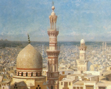 View of Cairo (detail), by Jean-Leon Gerome [1890] (Public Domain Image)
