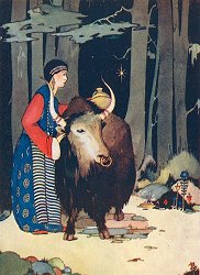 Illustration from Tibetan Folk Tales, artist Mildred Bryant (Public domain image)