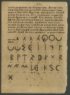 Page 48 of the Oera Linda manuscript, showing the alphabet in use