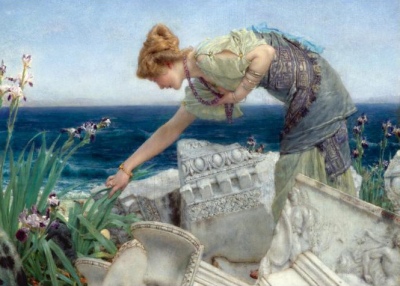 Among the Ruins, by Lawrence Alma-Tadema (detail) [1902-4] (Public Domain Image)