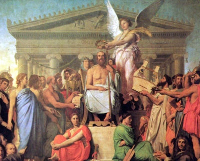 The Apotheosis of Homer, Jean Auguste Dominique Ingres [19th cent.] (Public Domain Image)