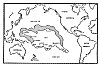 FIGURE 43. <i>The geographical position of Mu</i>.<br> (From <i>The Lost Continent of Mu</i>; James Churchward, 1926.)