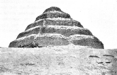 The Step Pyramid at Sakkara (public domain photograph from The Nile, by E.A.W. Budge, 1905)