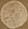 GREEK COIN, 350 B.C., FROM PHENEUS IN ARCADIA. BRITISH MUSEUM.