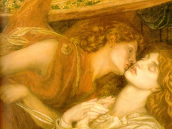 Dante's Dream at the Death of Beatrice, by Dante Gabriel Rossetti--Detail [1871] (Public Domain Image)