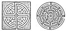 FIGS. 77, 78.—Maze Designs in Seventeenth Century Manuscript. (Harley MS.)