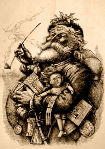 Santa by Thomas Nast, Harper's Weekly Jan. 1. 1881, p. 8-9 (Public domain)
