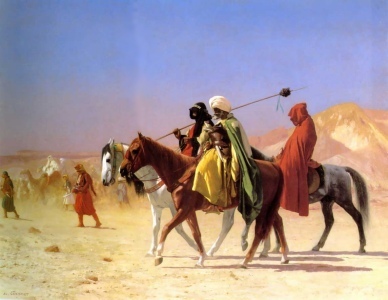 Arabs Crossing the Desert, by Jean-Leon Gerome [19th Cent.] (Public Domain Image)
