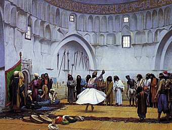 Whirling Dervishes, by Jean-Leon Gerome [19th c.] (Public Domain Image)
