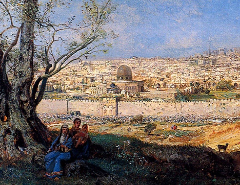 View of Jerusalem, by Pierre Tetar Van Elven [19th cent.] (Public Domain Image)