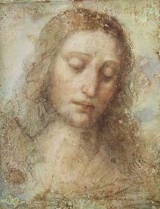 Head of Christ, by Leonardo da Vinci [1494-5] (Public Domain Image)