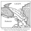 The borders of the U.S.S.R., Iran, Iraq, and Turkey, and the Caucasus. Dagestan is one of the Union of Socialist Soviet Republics.