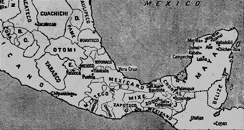 Detail of Ethnographic Map of Mexico