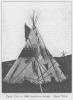 CROW TIPI IN 1896 (MADE OF SKINS). REAR VIEW.