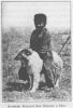 SPOTTED EAGLE'S<br> SON RIDING A DOG.