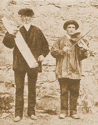 Basque musicians: Photograph from The Secret Museum of Mankind, public domain in US due to non-renewal