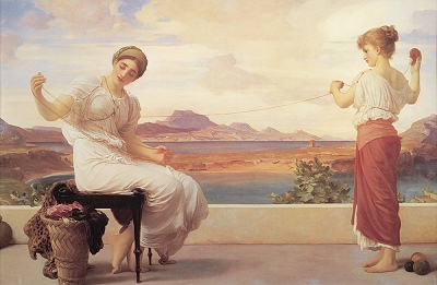 Winding the Skein, by Frederick Lord Leighton [1878] (Public Domain Image)