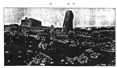 FIG. 28.—Melon Island, allowing Menhir (A) and Cromlech (B and C).