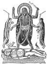 Kali, lover of death, destruction and murder, trampling under foot her own husband