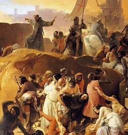 Detail of Crusaders Thristing near Jerusalem, by Francesco Hayez, 1836-50 (Public Domain Image)