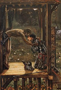 The Merciful Knight, by Edward Burne-Jones  [1893] (Public Domain Image)