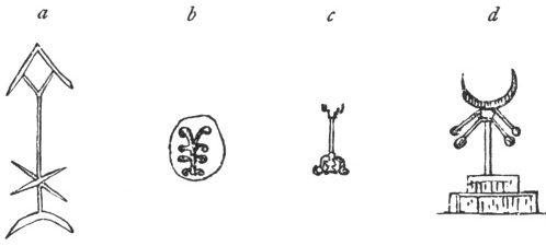 FIG. 61. RUDIMENTARY FORMS OF THE SACRED TREE.