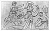 SECTION OF PHIGALEIAN FRIEZE. COMBAT OF GREEKS AND AMAZONS.<BR>
 BRITISH MUSEUM.